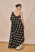 Black And White Fin Lake Saree