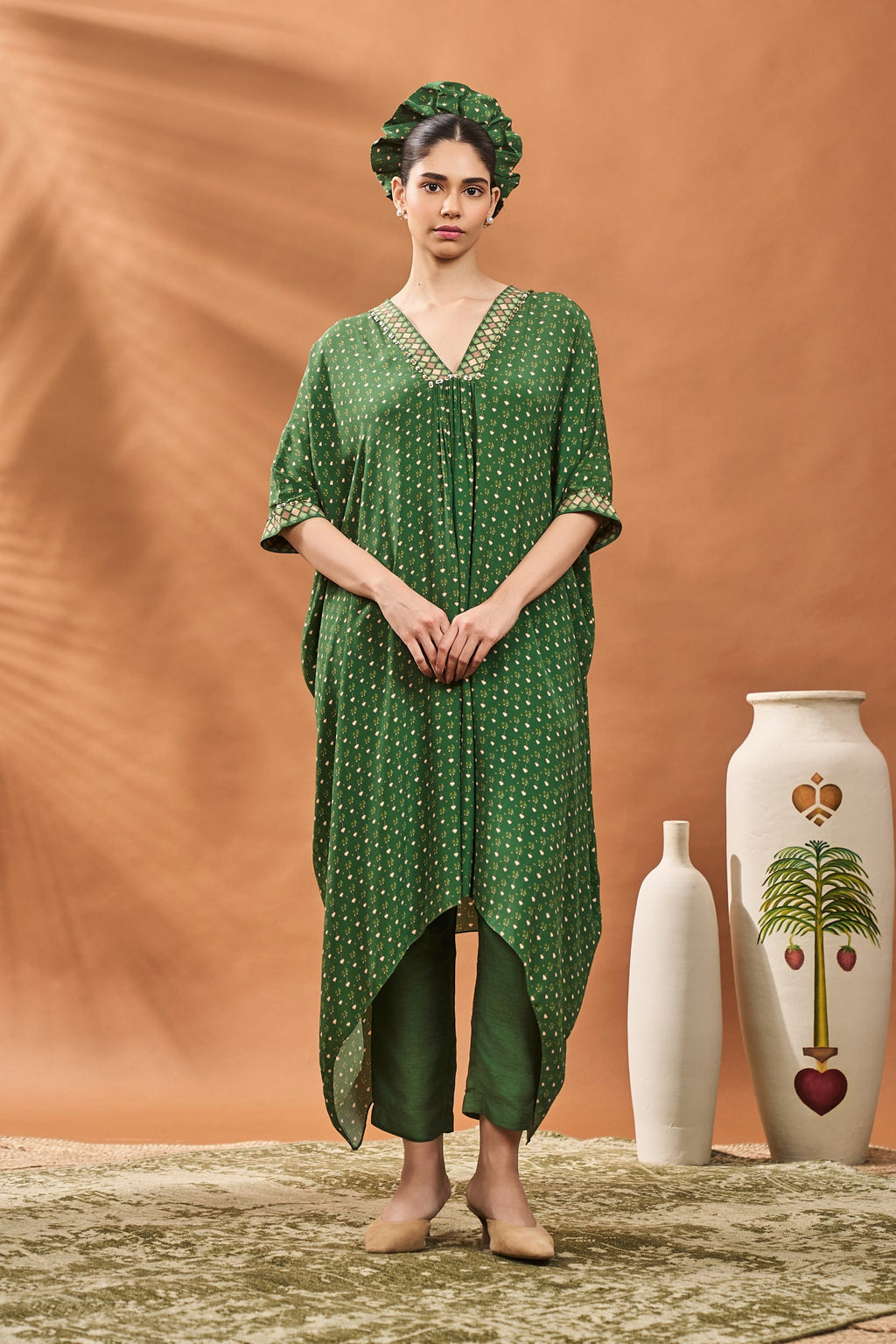 Green Tree Of Hearts Tunic Set