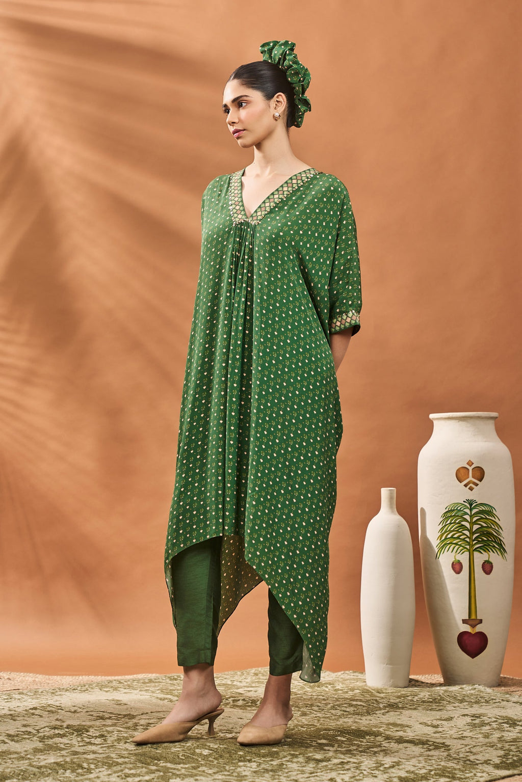 Green Tree Of Hearts Tunic Set