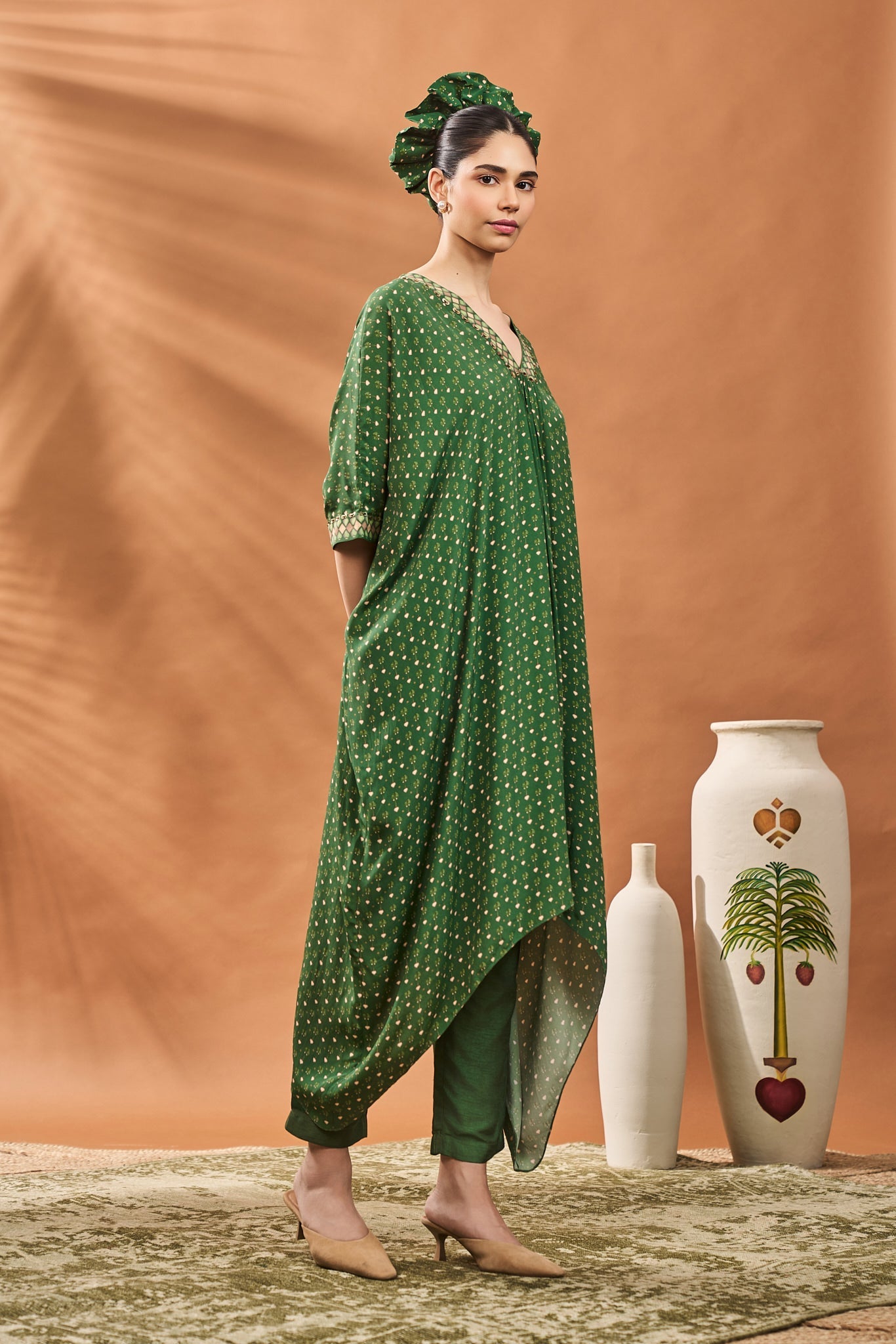 Green Tree Of Hearts Tunic Set