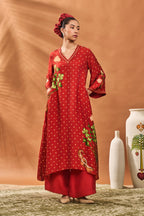 Rust Spade Blossom Kaftan