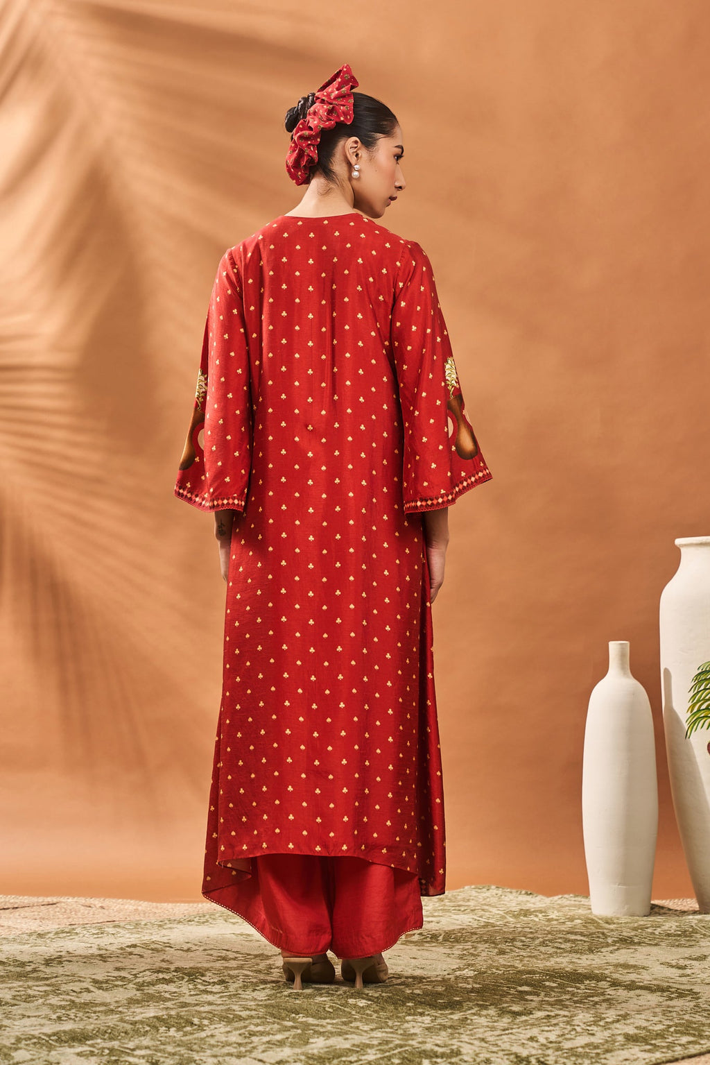 Rust Spade Blossom Kaftan