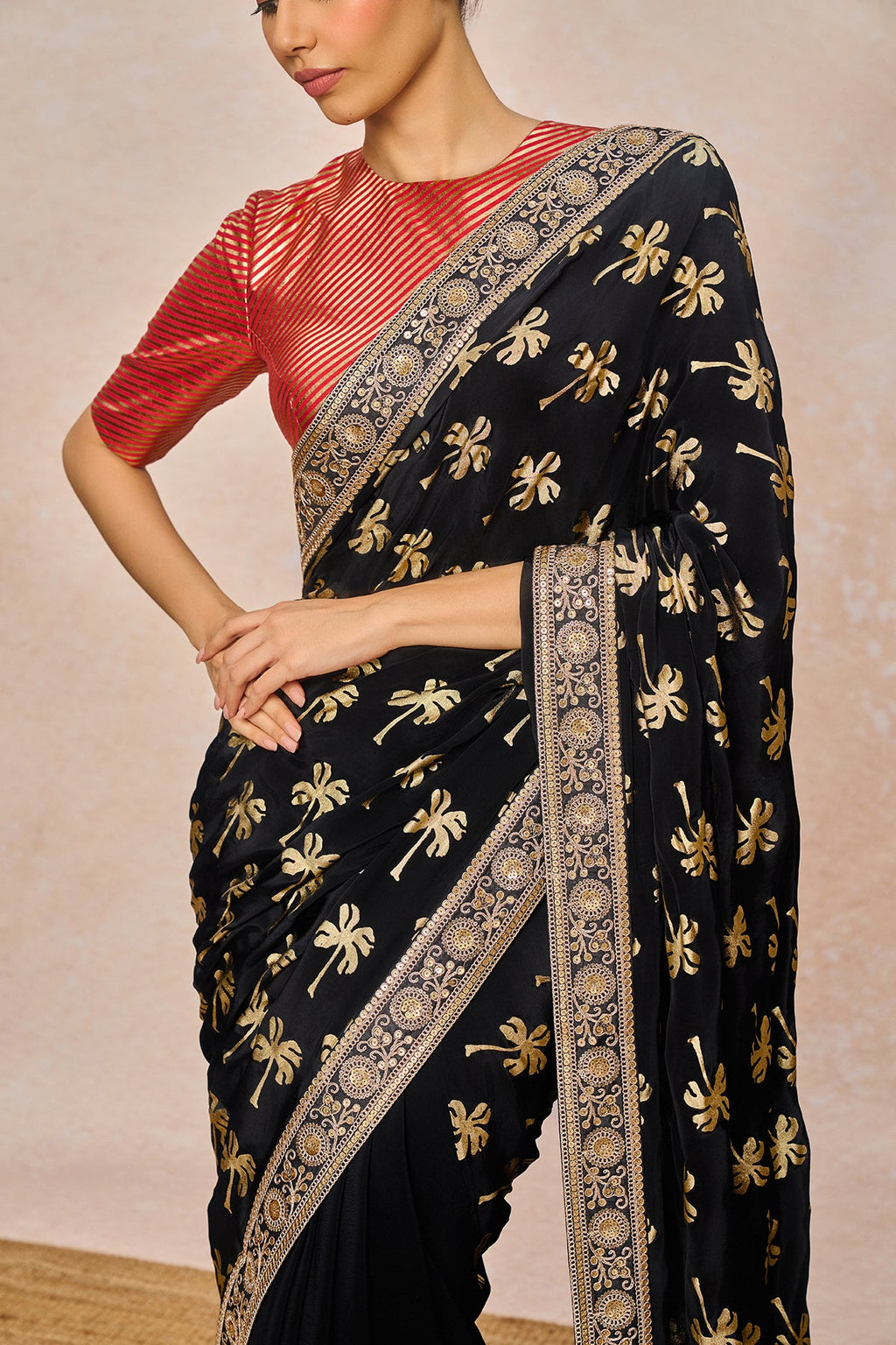 Midnight Black Coco Saree