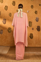 Champagne Pink Heartbeat Draped Cape Set