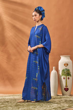 Navy Blooming Board Kaftan