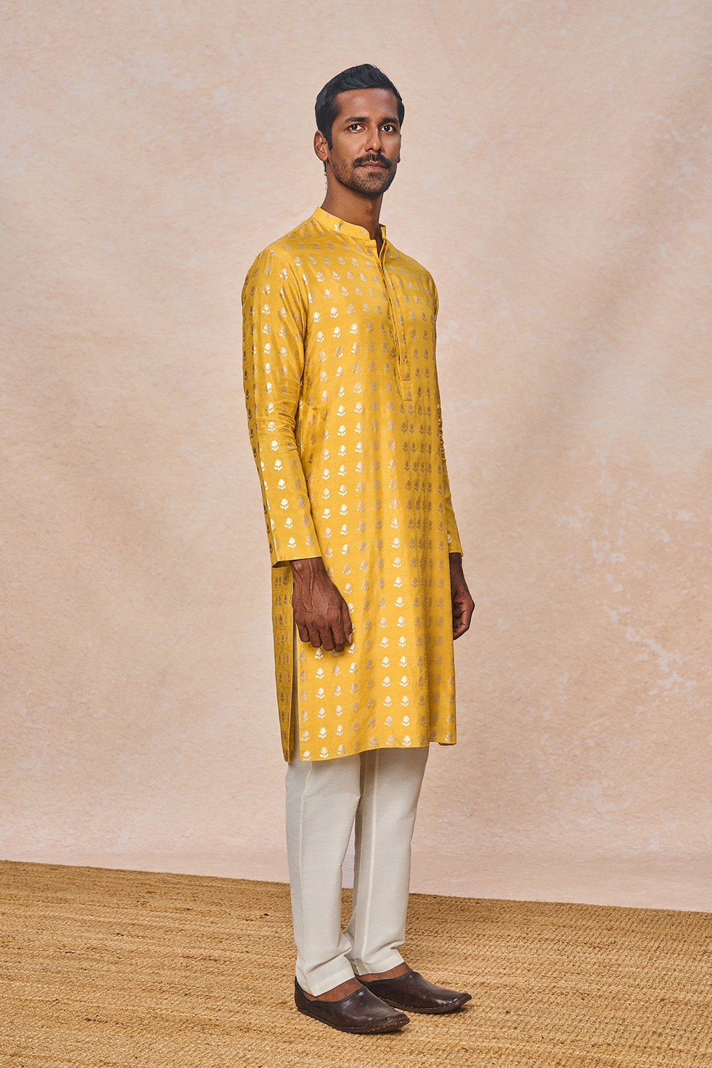 Mustard Wallflower Kurta Set