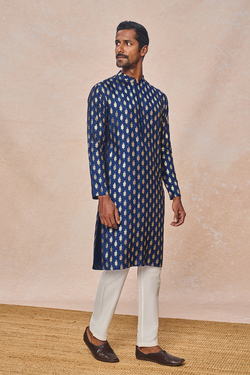 Navy Blue Teardrop Kurta Set