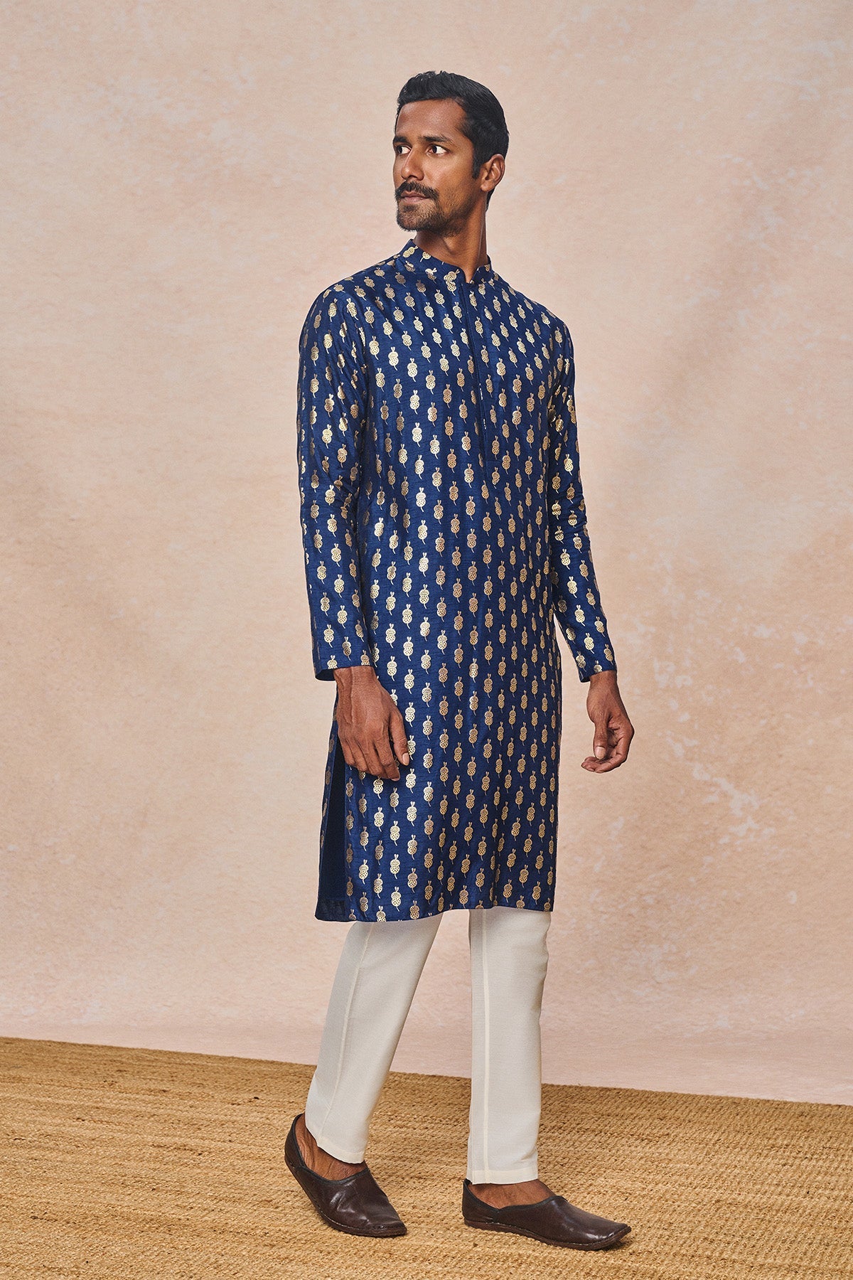 Navy Blue Teardrop Kurta Set