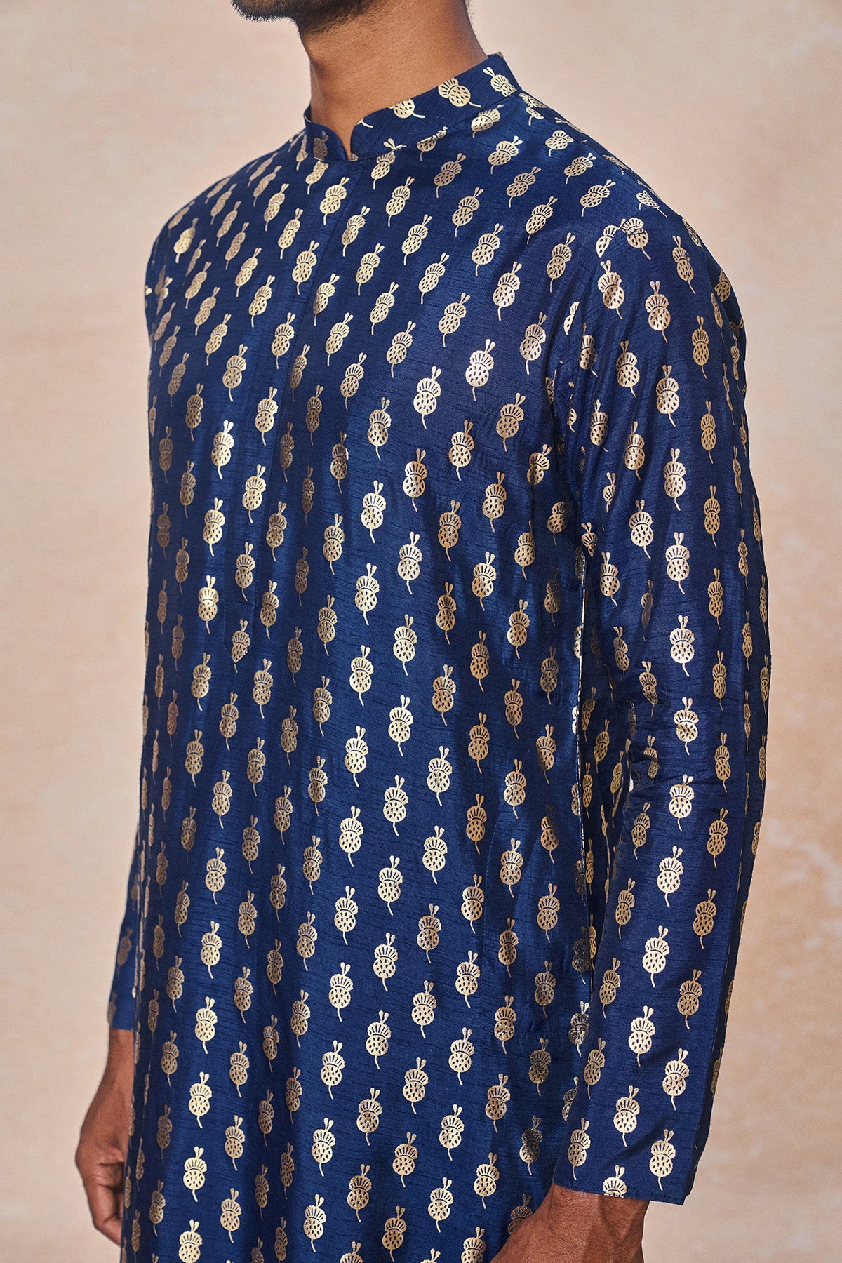 Navy Blue Teardrop Kurta Set