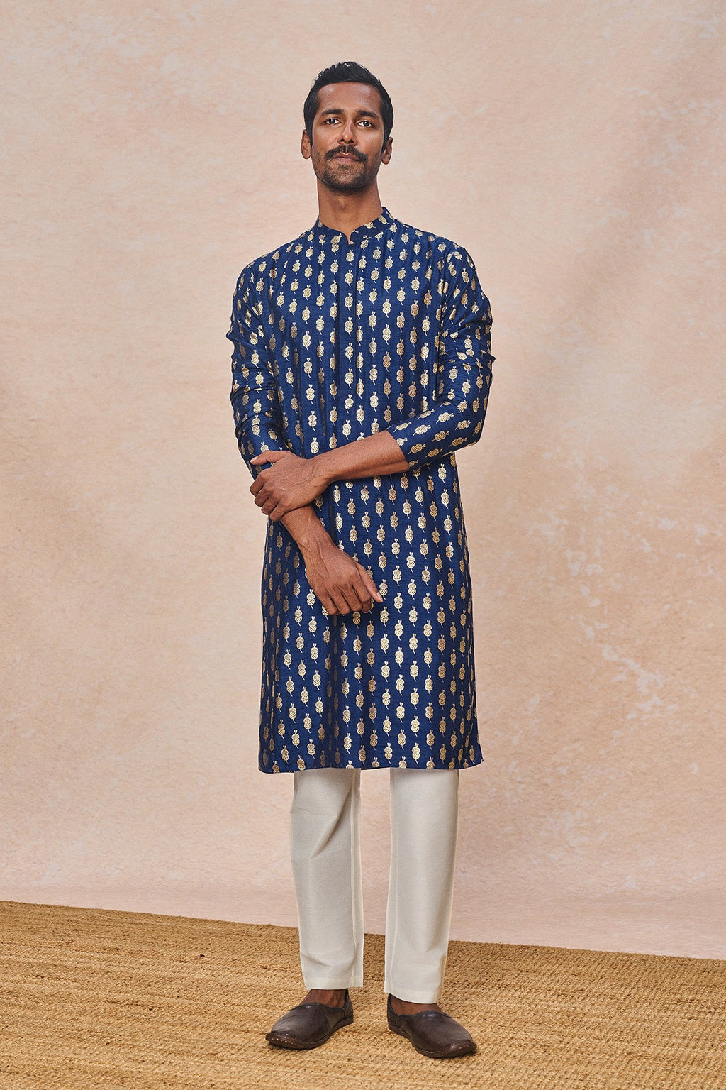 Navy Blue Teardrop Kurta Set