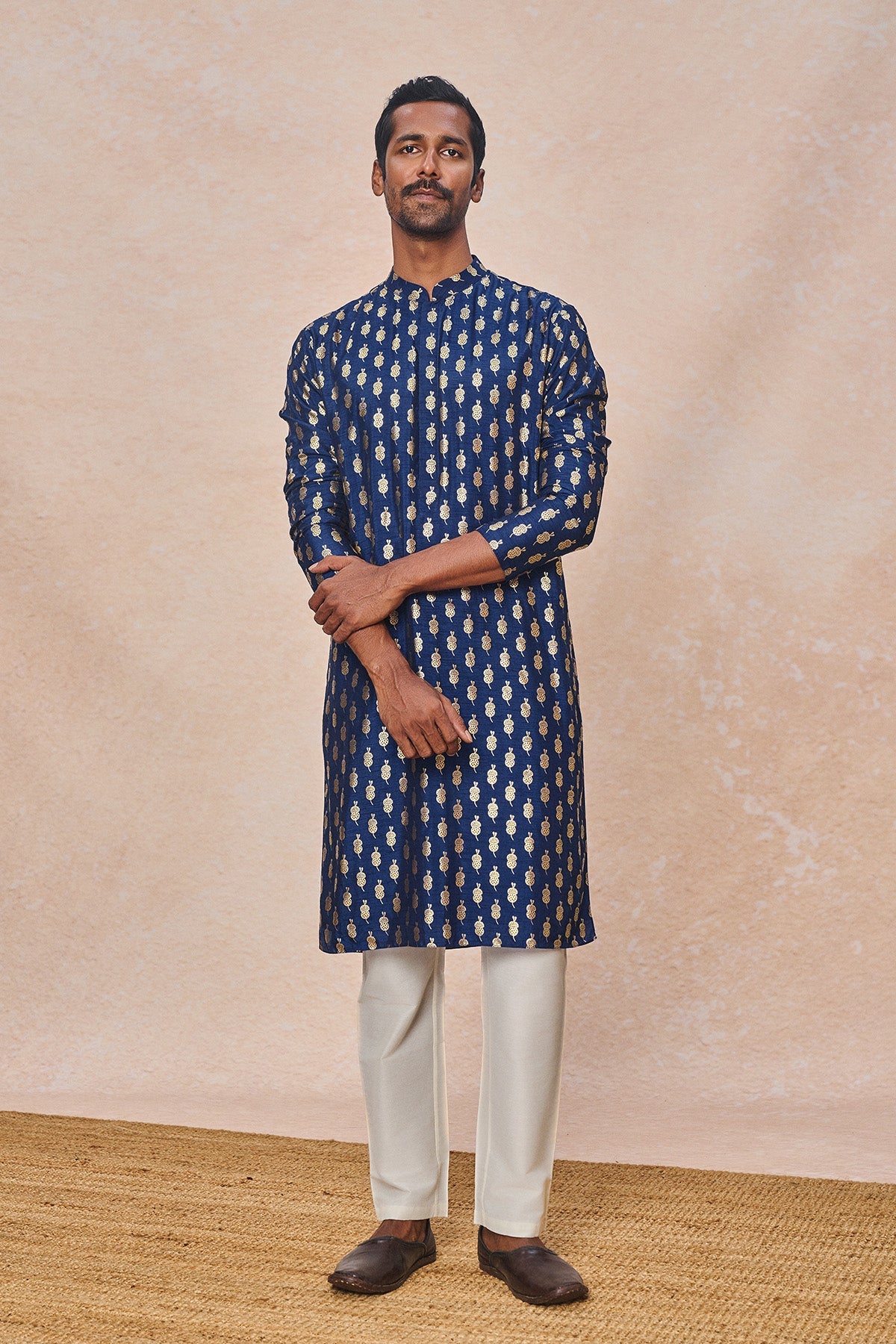 Navy Blue Teardrop Kurta Set