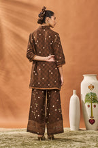 Brown Checkers Bloom Tunic Set