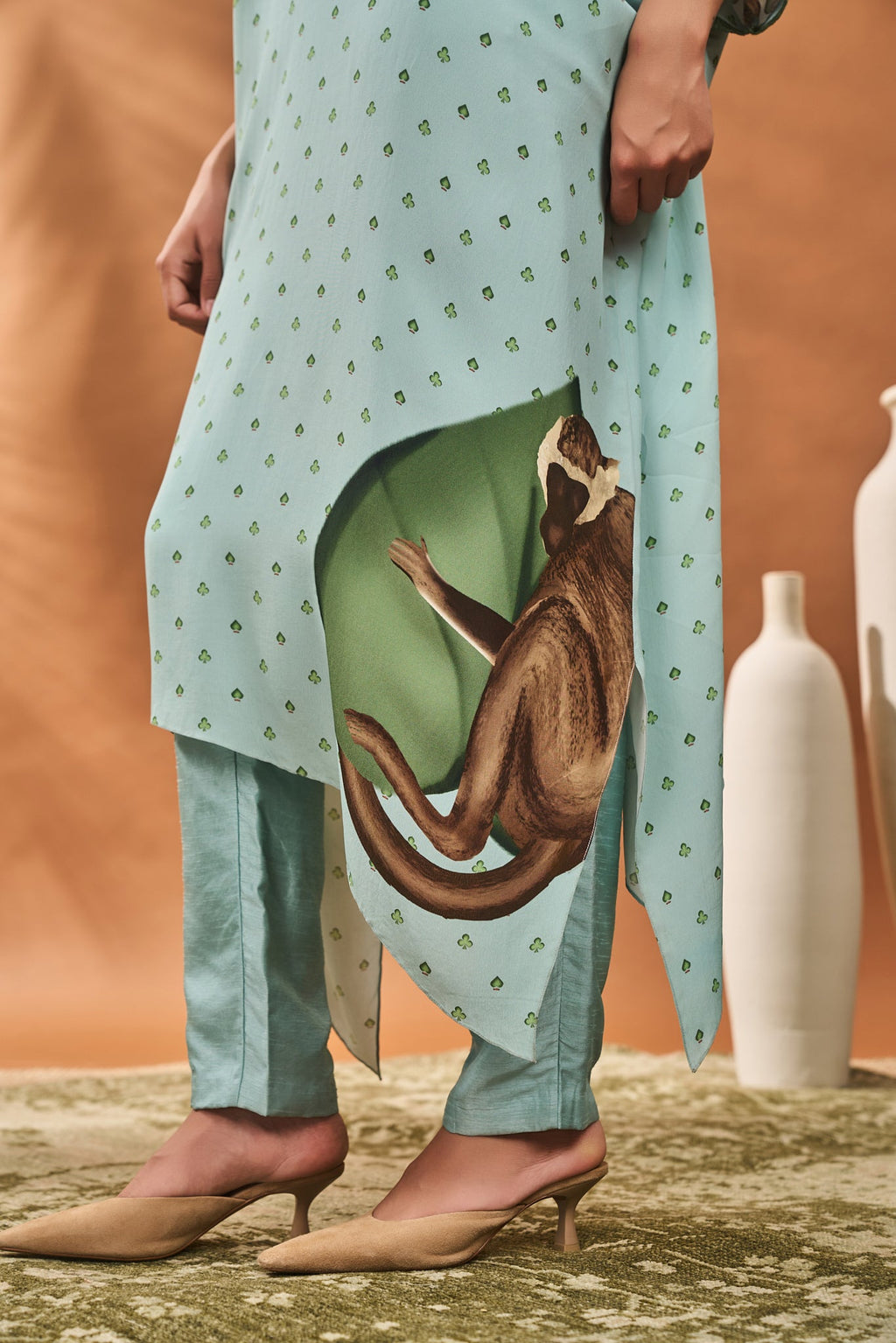 Blue Ace Of Spades Kurta Set