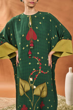 Green Clover Checks Kaftan