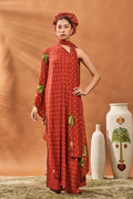Red Meadow One Shoulder Tunic Set