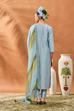 Powder Blue Spades Blossom Kurta Set