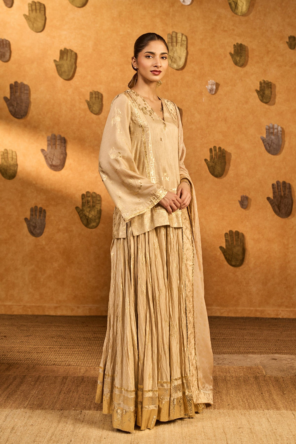 Oatmeal Crane Dawn Skirt Set