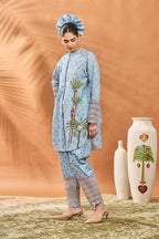 Blue Blooming Board Tunic Set