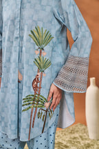 Blue Blooming Board Tunic Set