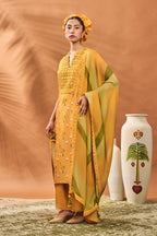 Yellow Spades Blossom Kurta Set