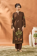 Brown Striped All Fours Kurta Set