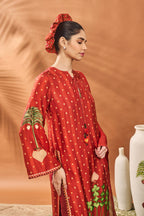 Rust Striped All Fours Kurta Set