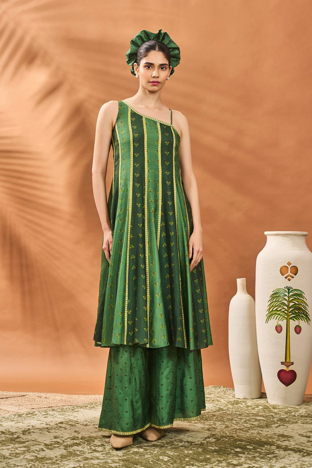Green Petal Play Anarkali Set