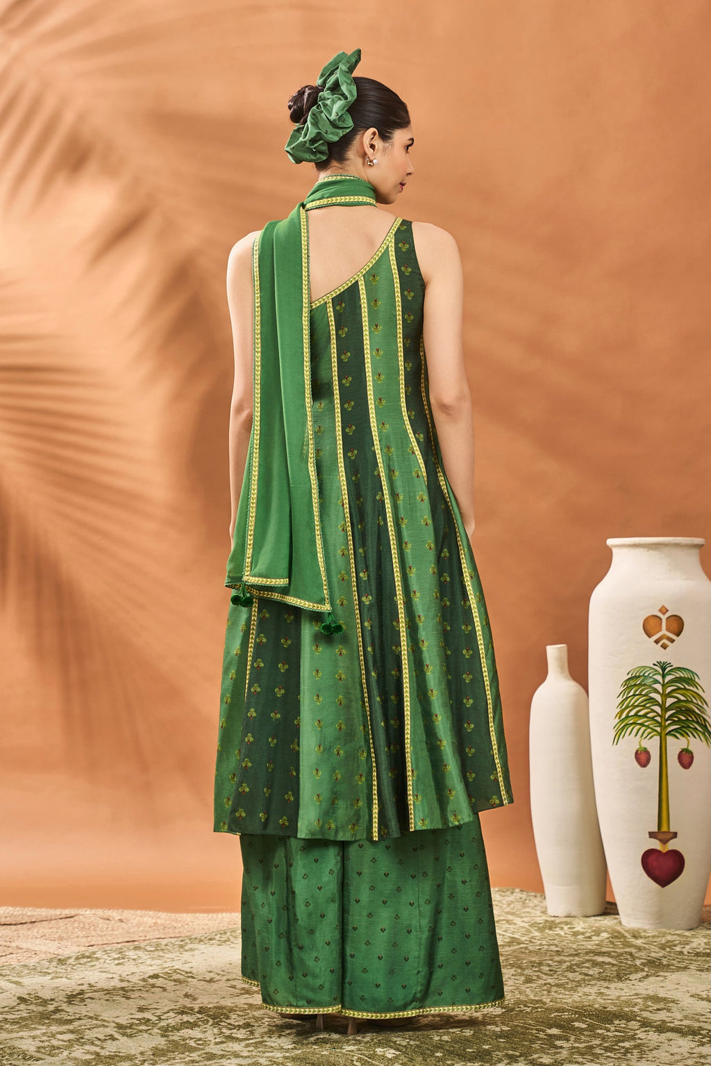 Green Petal Play Anarkali Set
