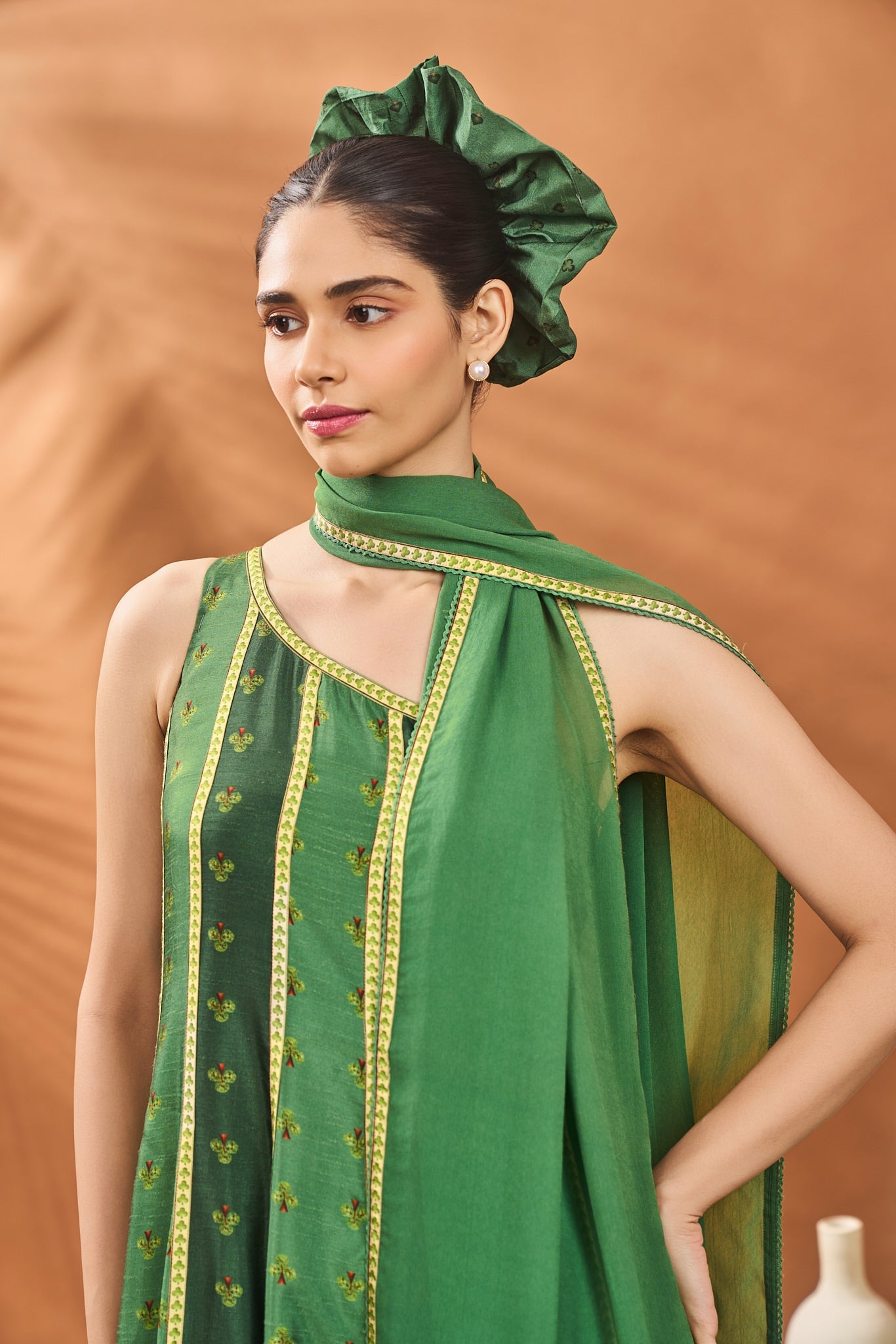 Green Petal Play Anarkali Set