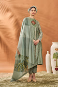 Sage Green Tree of Hearts Angrakha Kurta Set