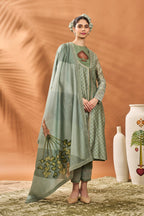 Sage Green Tree of Hearts Angrakha Kurta Set