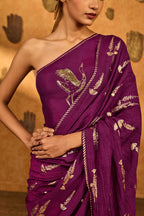 Berry Cherry Wine Saree
