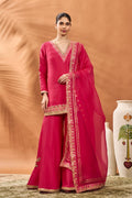 Pink Trikone Sharara Set