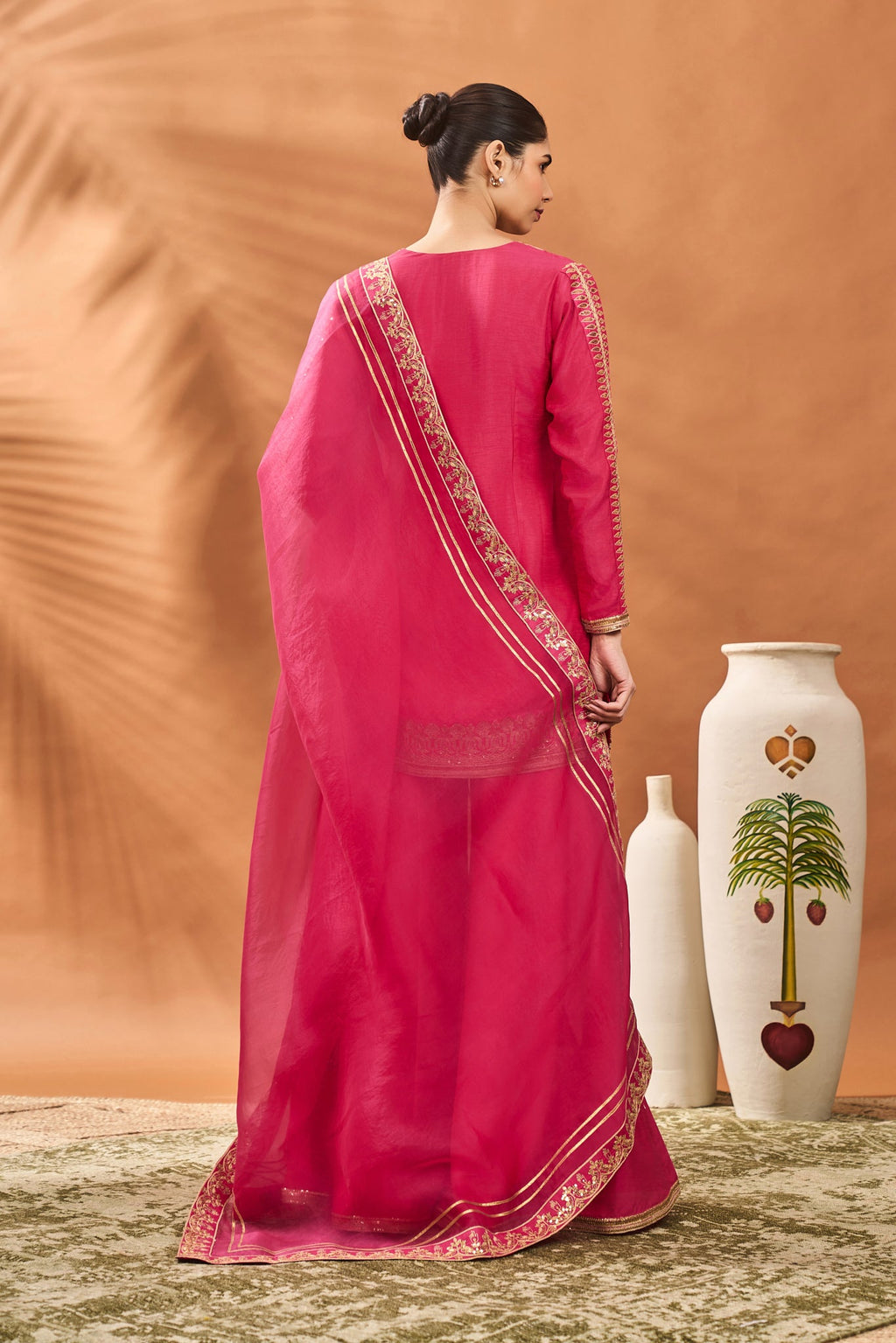 Pink Trikone Sharara Set