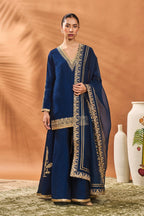 Blue Trikone Sharara Set