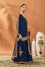 Blue Trikone Sharara Set