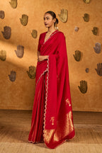 Red Bird Tales Saree