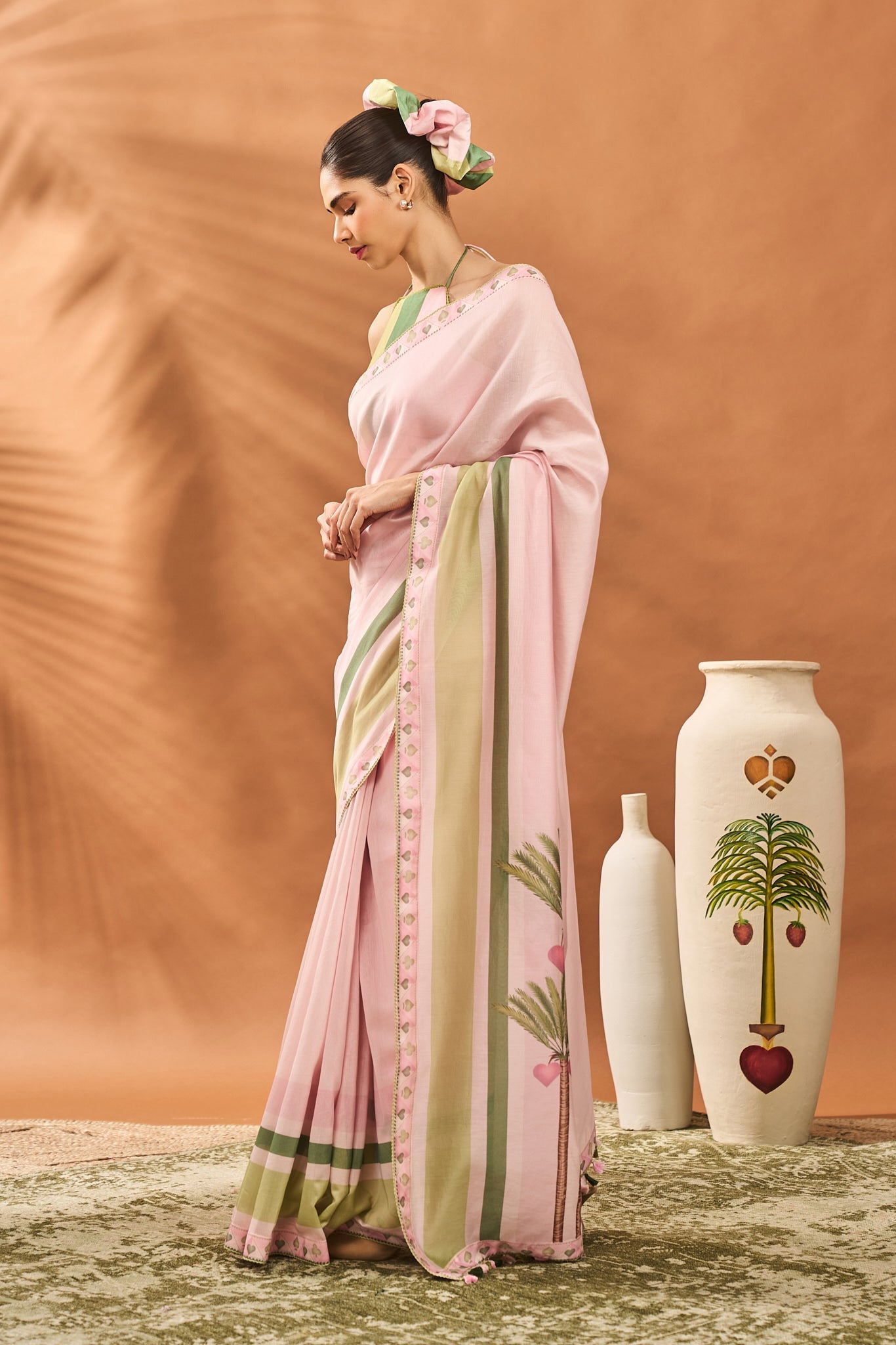 Pink Blooming Board Saree