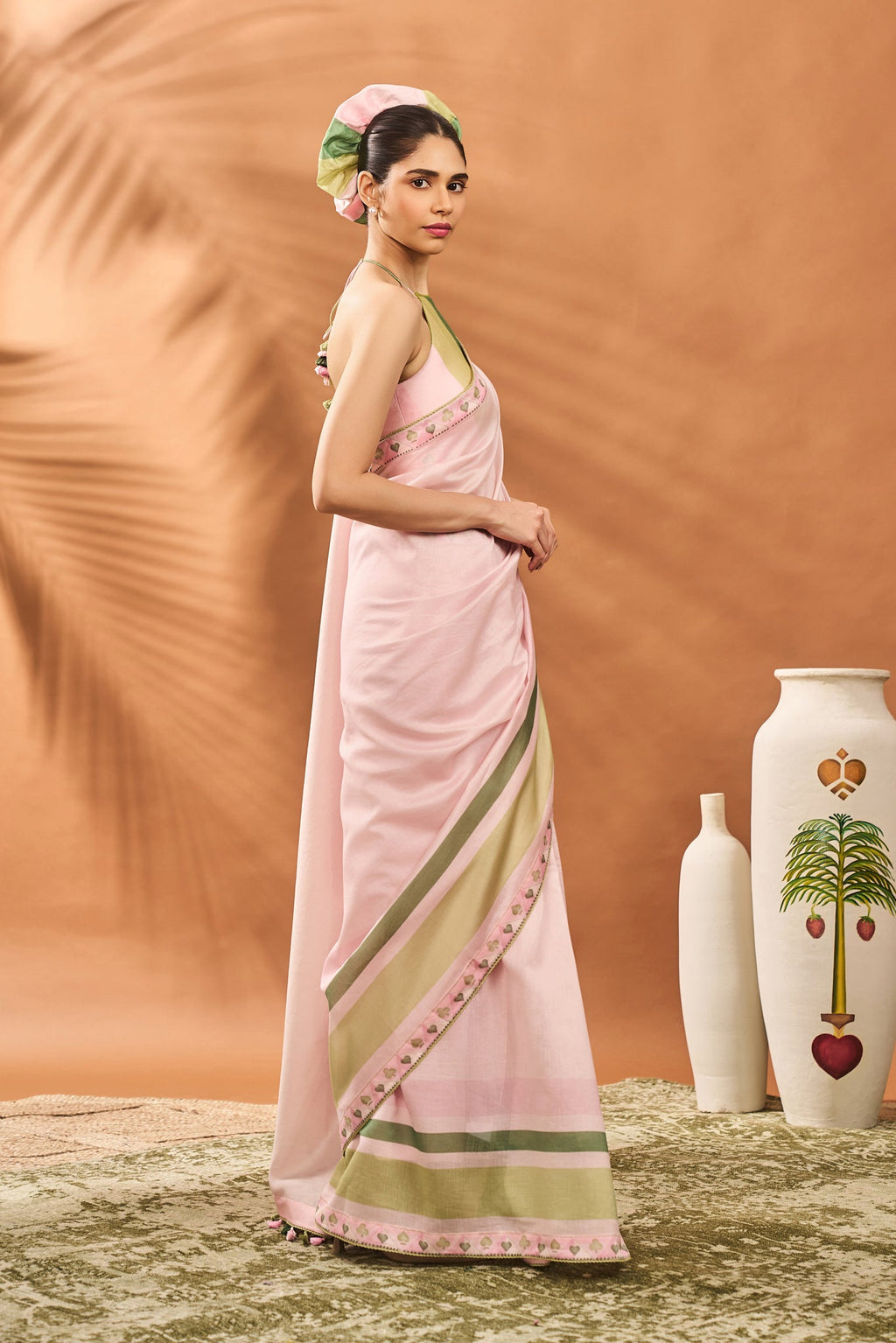 Pink Blooming Board Saree