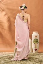 Pink Blooming Board Saree