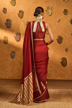 Red Fern Flame Saree