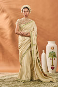 Sage Green Striped All Fours Saree