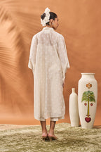 Chanderi Trellis Palm Kaftan Set