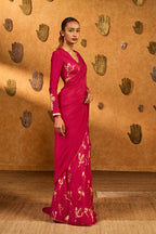 Pink Crane Dawn Saree