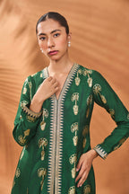 Green Traveller'S Palm Tunic Set