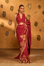 Red Zen Saree