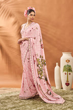 Pink Checkers Spade Bloom Saree
