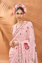 Pink Checkers Spade Bloom Saree