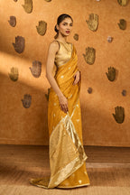 Ochre Tea Blossom Saree