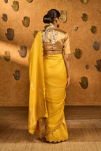 Yellow Bird Tales Saree